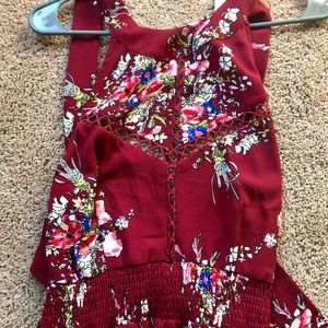 NWT burgundy floral maxi dress